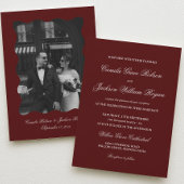 Simple Burgundy Wedding  招待状