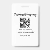 Simple business company website barcode QR add nam バッジ (Back)
