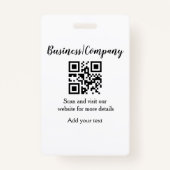 Simple business company website barcode QR add nam バッジ (裏面)