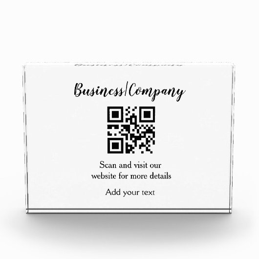 Simple business company website barcode QR add nam フォトブロック (正面)