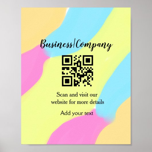 Simple business company website barcode QR add nam ポスター (正面)