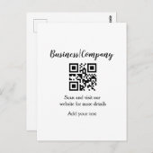 Simple business company website barcode QR add nam ポストカード (正面/裏面)