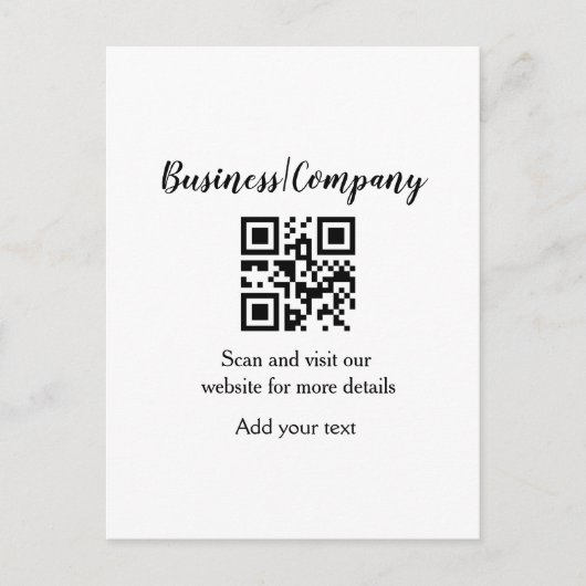 Simple business company website barcode QR add nam ポストカード (正面)