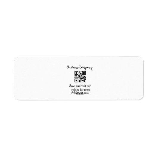 Simple business company website barcode QR add nam ラベル (正面)