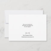 Simple Business Customer Appreciation Black white サンキューカード (裏面)