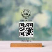 Simple Business Logo and QR Code Custom アクリルサイン (ニュートラル)