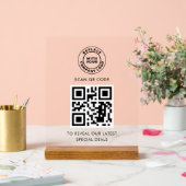 Simple Business Logo and QR Code Custom アクリルサイン (ウェディング)