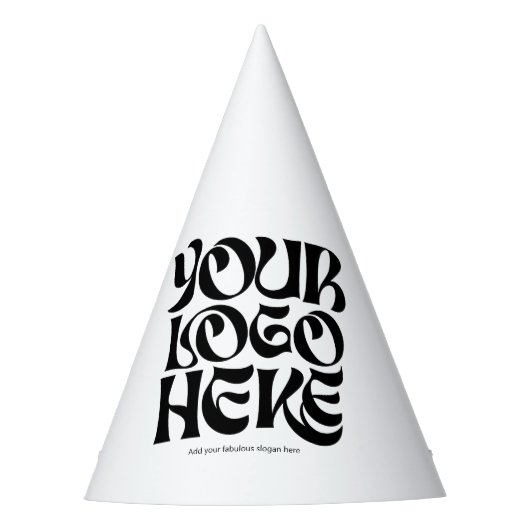 Simple Business Logo and Text Funny パーティーハット (正面)