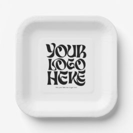 Simple Business Logo and Text Party ペーパープレート