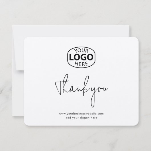 Simple Business Logo and Website Customers サンキューカード (正面)