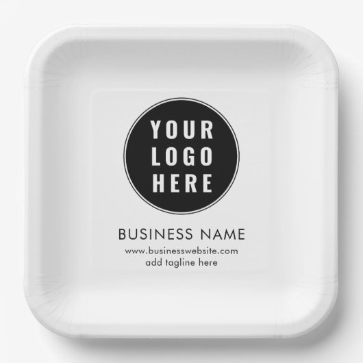 Simple Business Logo and Website Promotional ペーパープレート (正面)
