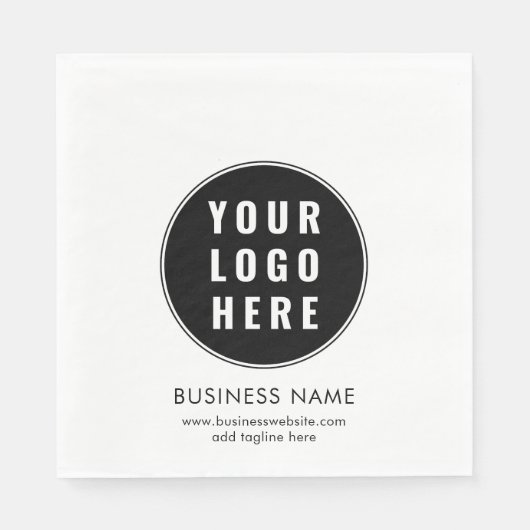 Simple Business Logo and Website Promotional Paper スタンダードランチョンナプキン (正面)