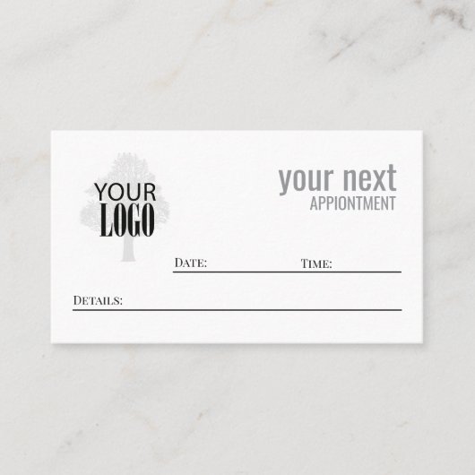 Simple Business Logo Appointment Card  予約カード (正面)