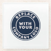 Simple Business Logo Corporate Employees Custom ガラスコースター (正面)