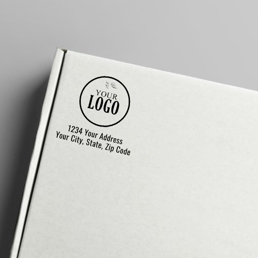 Simple Business Logo Custom Return Address セルフインキングスタンプ