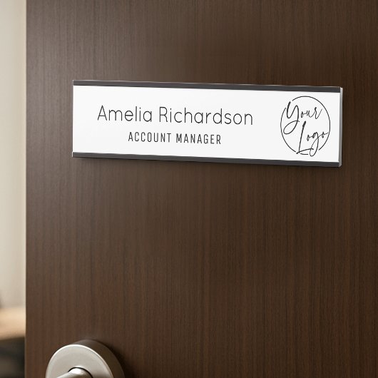 Simple Business Logo Employee Name Job Title サインプレート