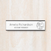 Simple Business Logo Employee Name Job Title サインプレート (正面)