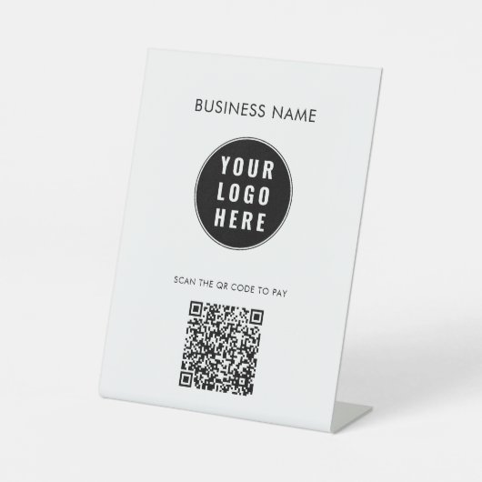 Simple Business Logo Modern QR Code Custom 台座サイン (正面)