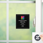 Simple Business Logo Opening Times Template Black ウィンドウサイン (ホーム)