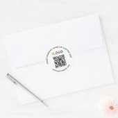 Simple Business Logo Packaging QR Code White  ラウンドシール (封筒)