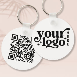 Simple Business Logo QR Code Company Promotional キーホルダー