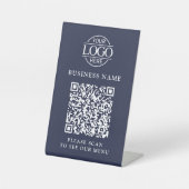 Simple Business Logo QR Code Menu Contactless 台座サイン (正面)