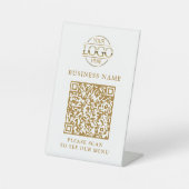 Simple Business Logo QR Code Menu Contactless 台座サイン (正面)
