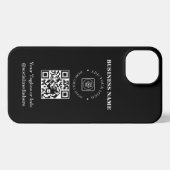 Simple Business Logo QR Code Promo iphone case iPhoneケース (裏面横)