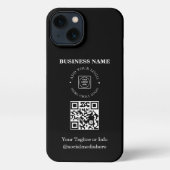 Simple Business Logo QR Code Promo iphone case iPhoneケース (裏面)