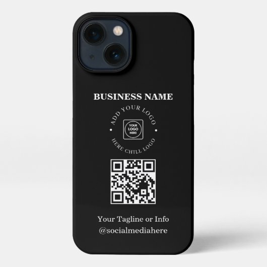 Simple Business Logo QR Code Promo iphone case iPhoneケース (裏面)