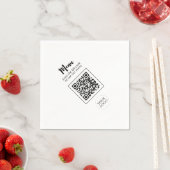 Simple Business Logo & QR code Promotional Napkins スタンダードカクテルナプキン (インサイチュ)