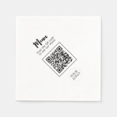 Simple Business Logo & QR code Promotional Napkins スタンダードカクテルナプキン (正面)