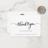 Simple Business Logo Script Thank You ノートカード (正面/裏面インサイチュ)