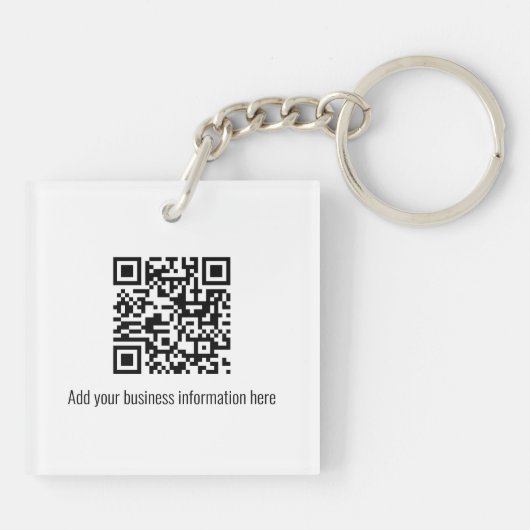 Simple Business Photo QR Code Green キーホルダー (裏面)