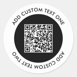 Simple Business QR Code Custom Text ラウンドシール