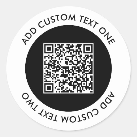 Simple Business QR Code Custom Text ラウンドシール (正面)