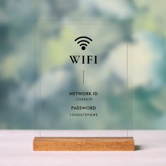 Simple Business  Wifi Password and Network  アクリルサイン (ニュートラル)