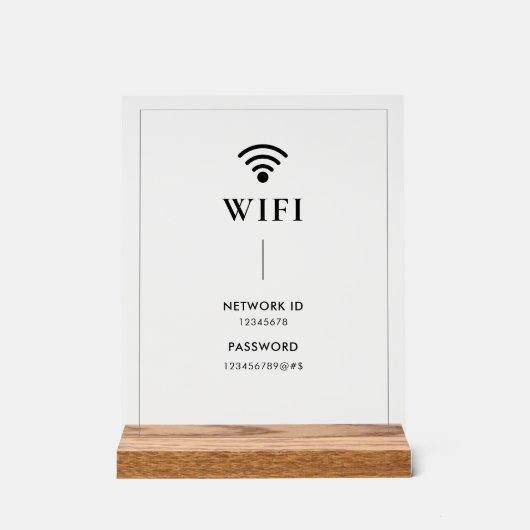 Simple Business  Wifi Password and Network  アクリルサイン (正面)