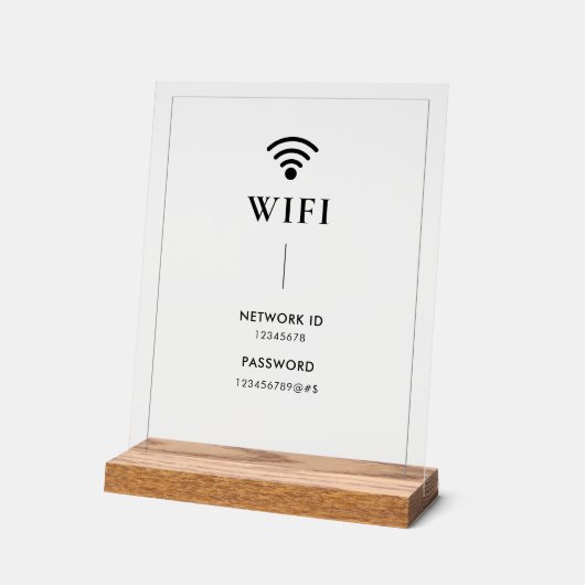 Simple Business  Wifi Password and Network  アクリルサイン (傾斜)