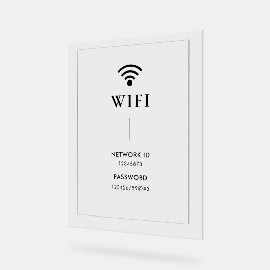 Simple Business  Wifi Password and Network  アクリルサイン (傾斜)