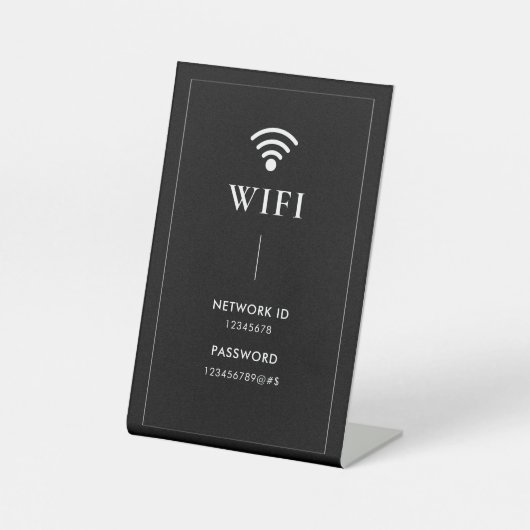 Simple Business Wifi Password and Network 台座サイン (正面)