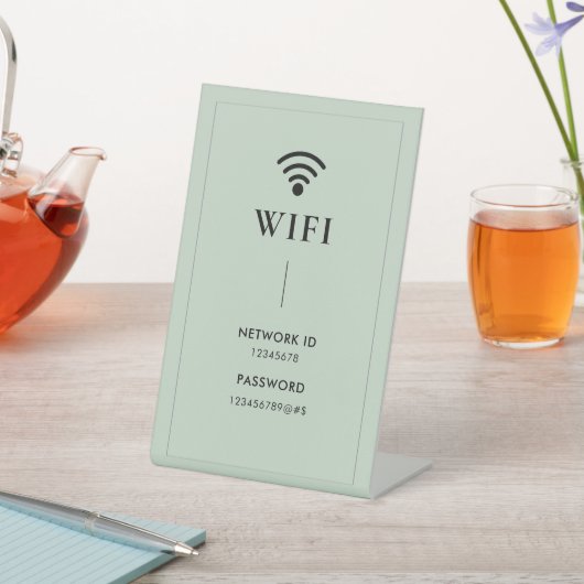 Simple Business Wifi Password and Network 台座サイン (インサイチュ)