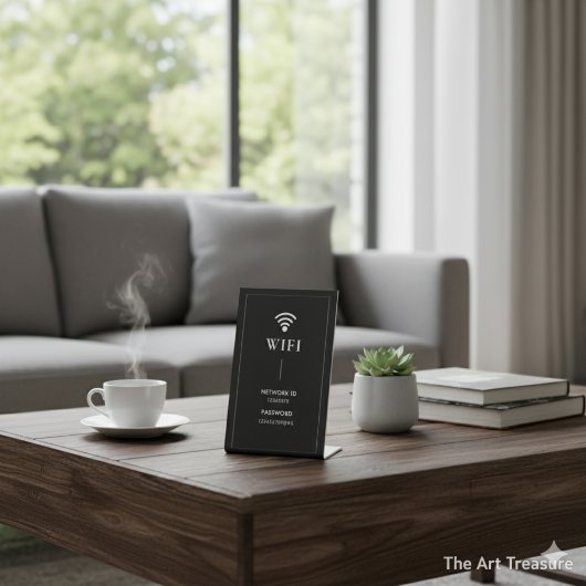 Simple Business Wifi Password and Network 台座サイン