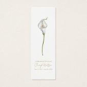 Simple Calla Lily Funeral Memorial Bookmark (正面)