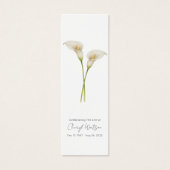 Simple Calla Lily Funeral Memorial Bookmark (正面)