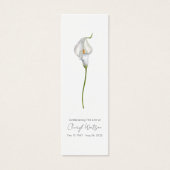 Simple Calla Lily Funeral Memorial Bookmark (正面)