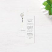 Simple Calla Lily Funeral Memorial Bookmark (デスク)