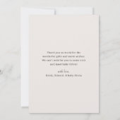 Simple Calligraphy Baby Shower Photo サンキューカード (裏面)