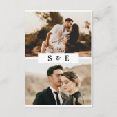 Simple Calligraphy Black & White Photo Wedding エンクロージャーカード (裏面)