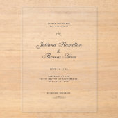 Simple Calligraphy Minimalist Wedding アクリル招待状 (正面)